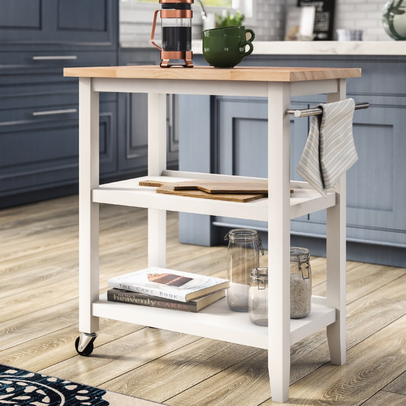 Andover Mills Raabe Kitchen Cart with Wood Top & Reviews Wayfair